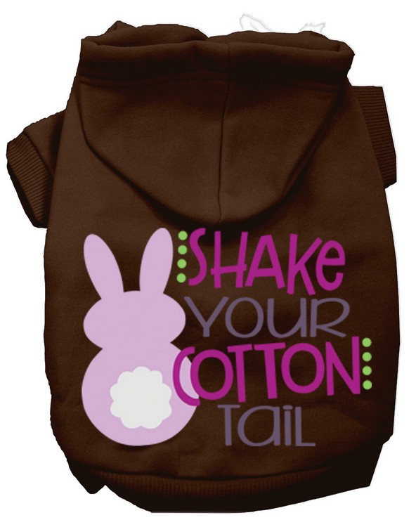 Shake Your Cotton Tail Screen Print Dog Hoodie Brown XL